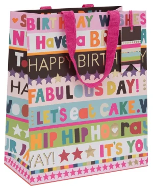BAG LRG PS BIRTHDAY STRIPE PINKS