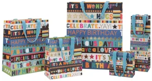 BAG BOTTLE PS BIRTHDAY STRIPE BLUES