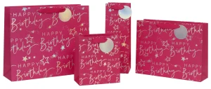 BAG BOTTLE HAPPY BIRTHDAY SCRIPT PINK