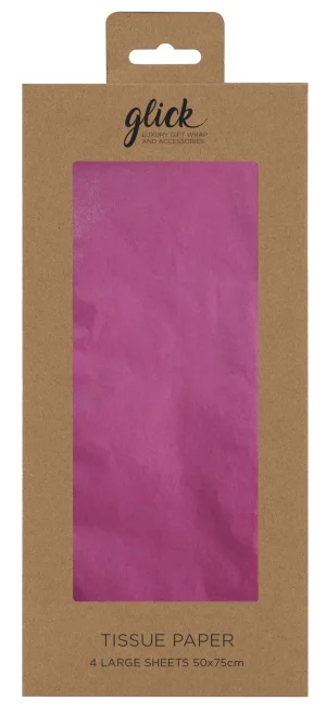 TISSUE PLAIN HOT PINK 4 SHEETS