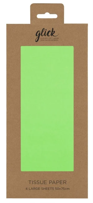 TISSUE PLAIN NEON GREEN 4 SHEETS