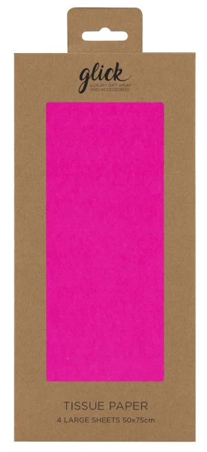 TISSUE PLAIN NEON PINK 4 SHEETS