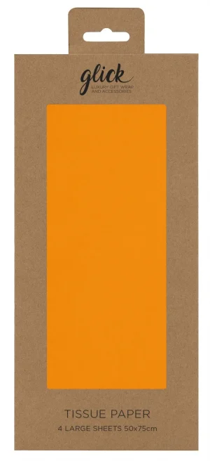 TISSUE PLAIN NEON ORANGE 4 SHEETS