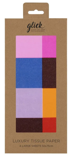TISSUE PS COLOUR HUB CHECK 4 SHEETS